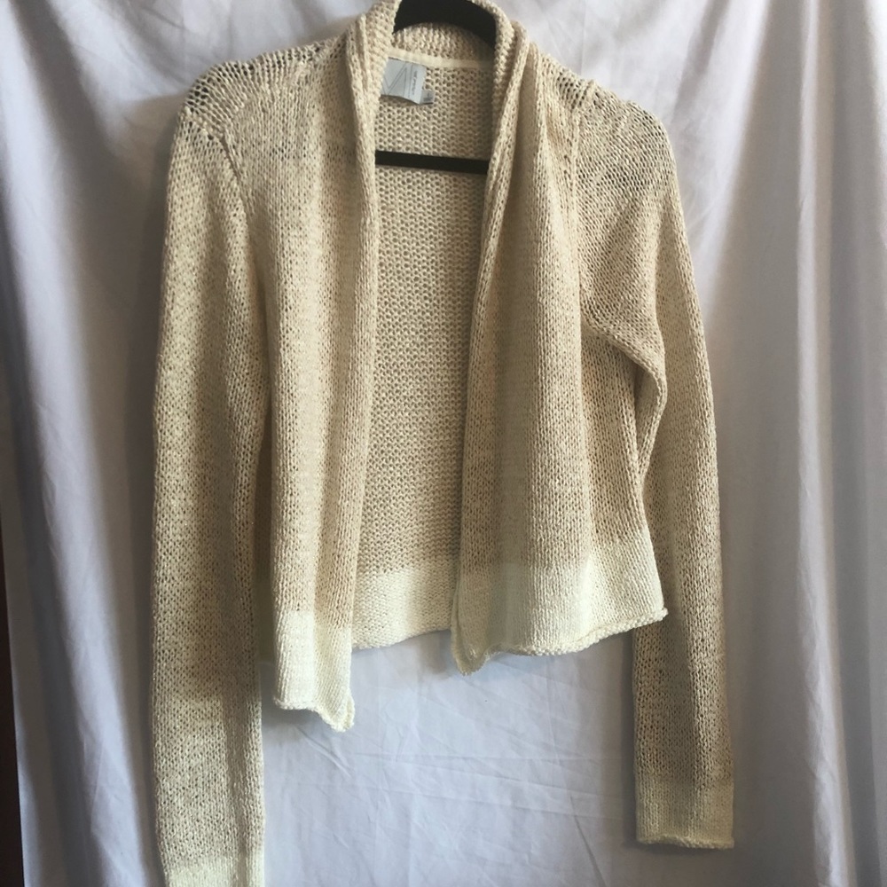 Michael Stars cream and gold shimmered cardigan